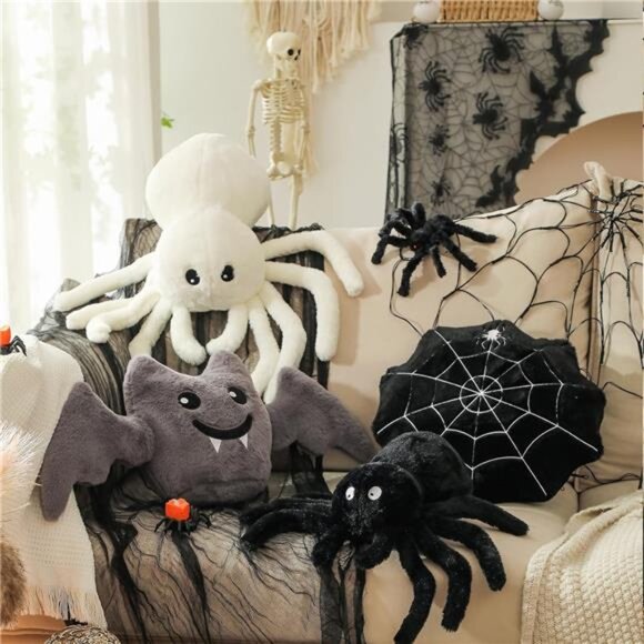 BRAND NEW Cute Spider Shaped Throw Pillow 16x22 in - Picture 4 of 6